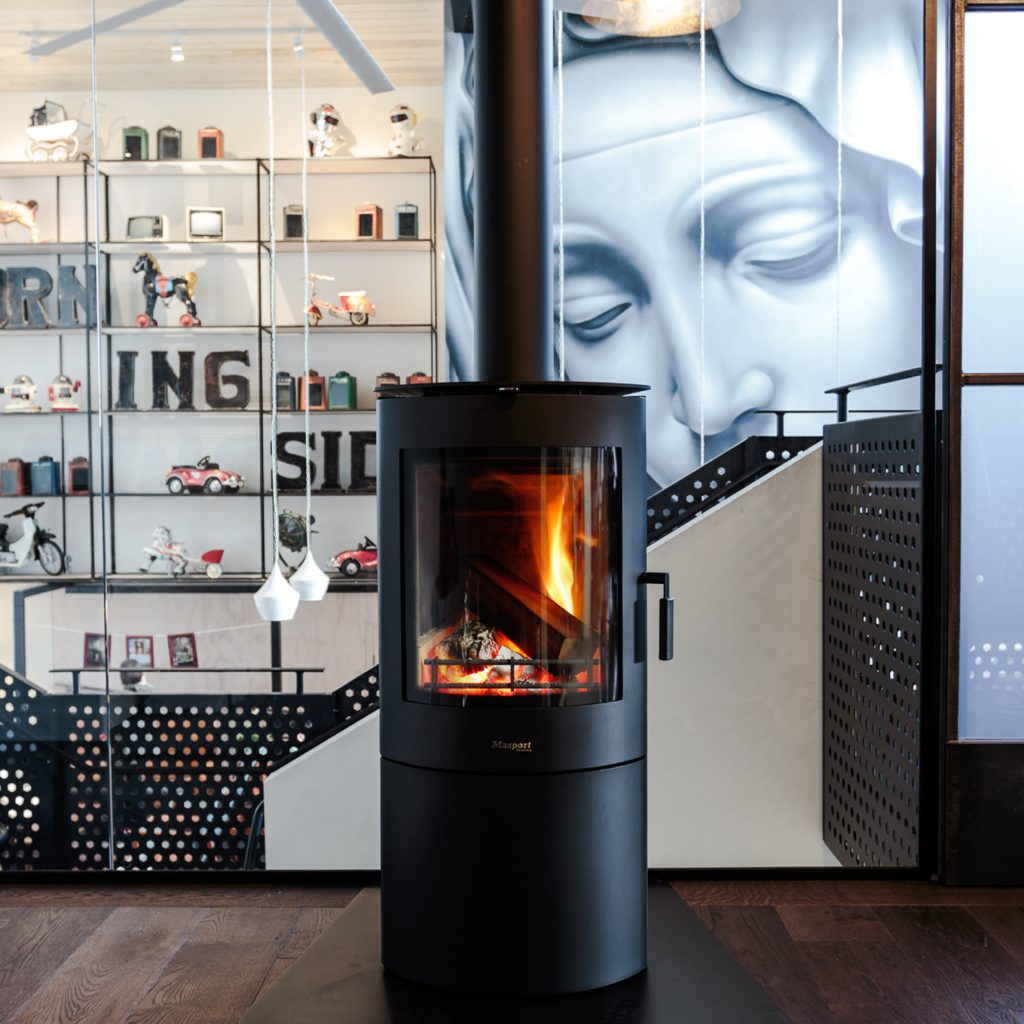 Masport Heating. Akaroa Freestanding Radiant Wood Fire with Ash Pan