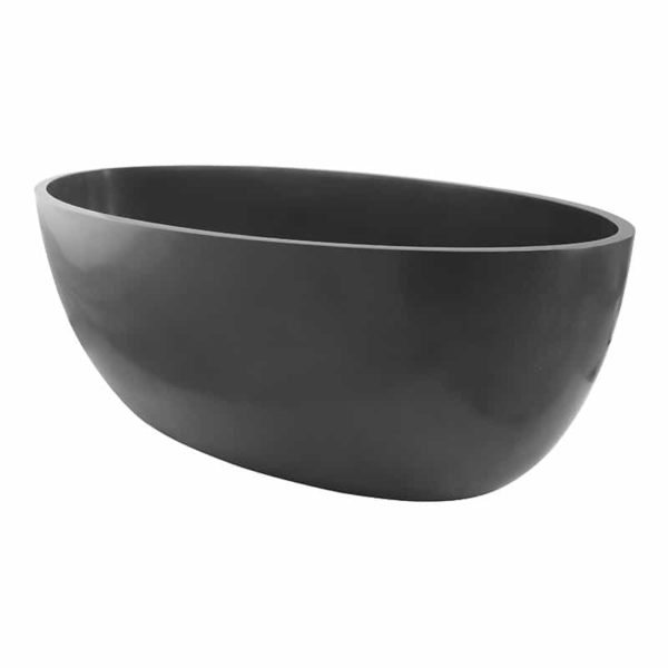 Waterware. Quila Oval Freestanding Cast Stone Carbon Quartz | WD6589CQ - Image 3