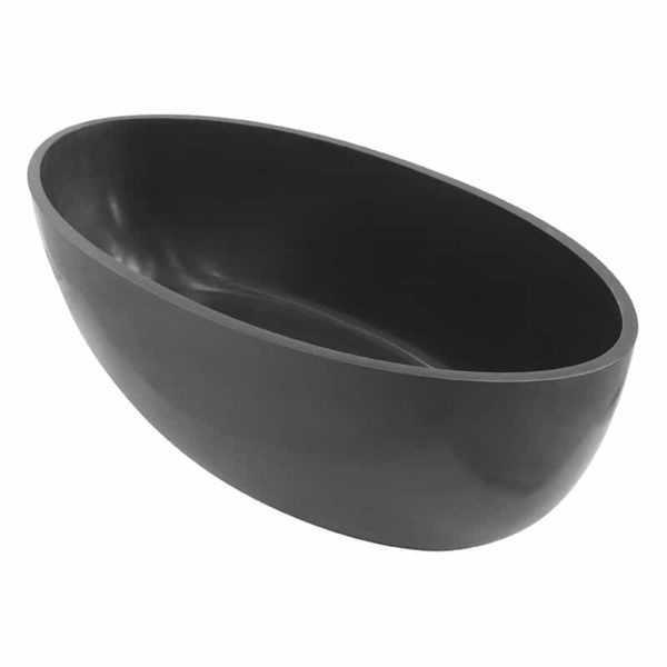 Waterware. Quila Oval Freestanding Cast Stone Carbon Quartz | WD6589CQ - Image 4