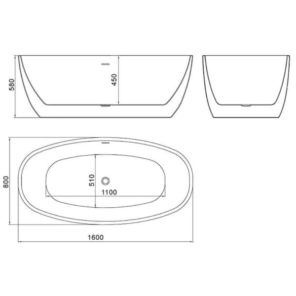 Waterware. Coco Free Standing Acrylic 1600mm | WD6026WH - Image 5