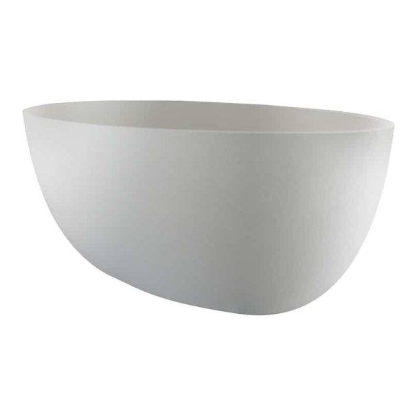 Waterware. Quila Oval Freestanding Cast Stone Snow Quartz | WD6589SQ - Image 3