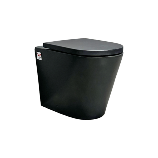Waterware. Boston Floor Mounted Pan Matte Black | WDBO200MB