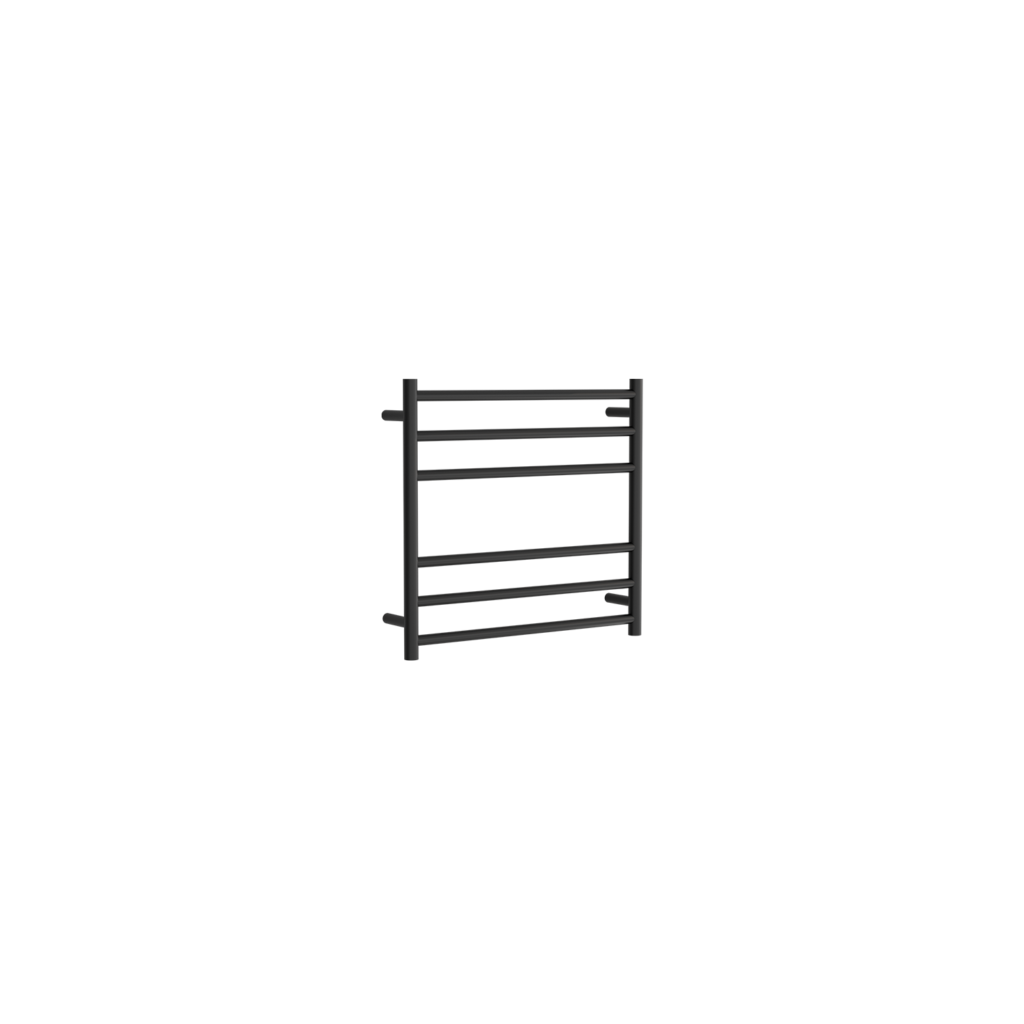 Waterware. Electric Towel Rail Round Satin Black Climate At Home
