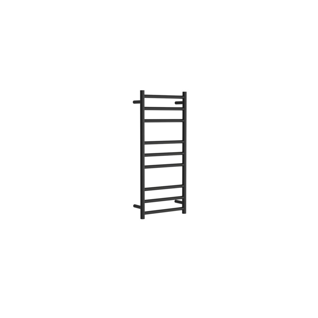 Waterware. Electric Towel Rail Round Satin Black Climate At Home