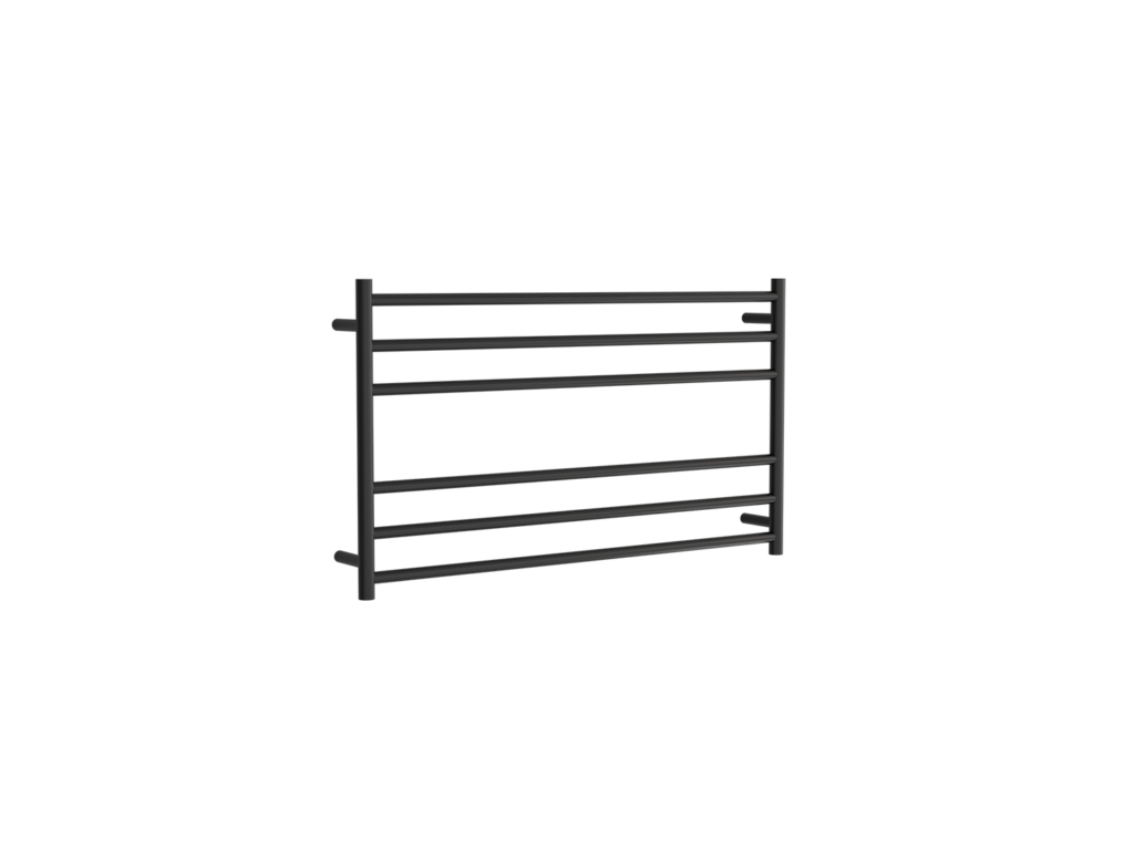 Waterware. Electric Towel Rail Round Satin Black Climate At Home
