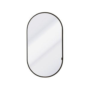 Waterware. Kzoao 500mm Oval Black Mirror Cabinet | KZMGRO500BL