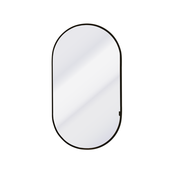 Waterware. Kzoao 500mm Oval Black Mirror Cabinet | KZMGRO500BL