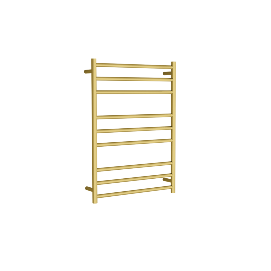 Waterware. Electric Towel Rail Round Brushed Gold Climate At Home Waterware. Electric Towel Rail Round Brushed Gold Climate At Home