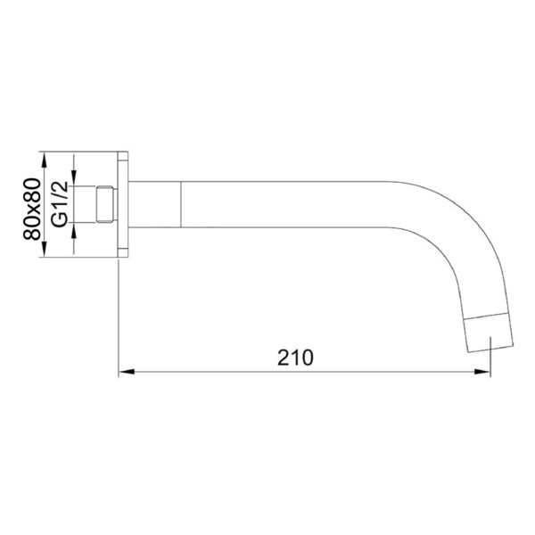 Loft. Wall Mount Bath Spout (round) Brushed Copper | FWLO08RBC - Image 2