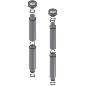 Warmington. Flue Kit Twin 2.4m Nouveau Stainless Steel | Wood | Gas | Twin Flue System