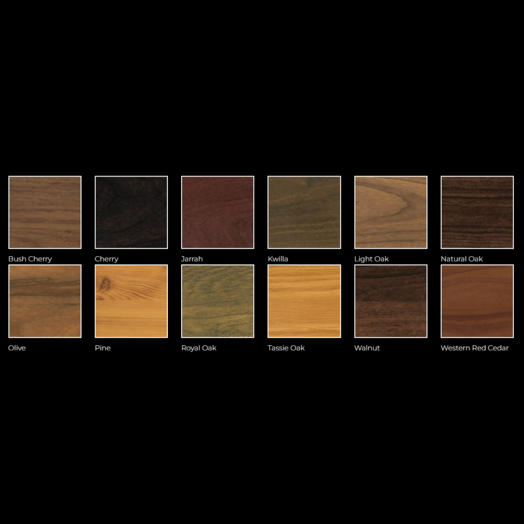 Alfresco Outdoor Kitchens. Woodgrain Colour Chart for Modular
