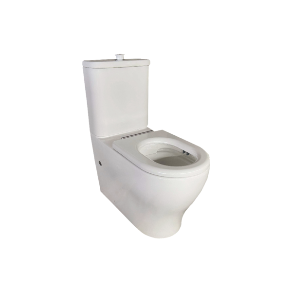 Waterware. ModSpec Accessible Back To Wall Suite With Single Flap Seat and Raised Button Gloss White | WDMS710SWH